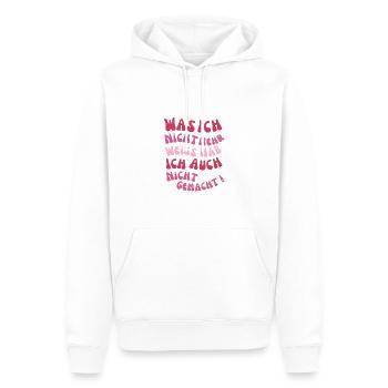 Was ich nicht mehr weiss hab ich auch nicht - Männer Premium Bio Hoodie - Weiß - Vorne - Nico (187cm)