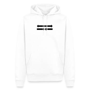 Les flèches de Mark - Sweat à capuche Premium bio Homme - blanc - Devant - Nico (187cm)