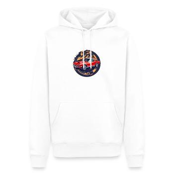 Muscle Car - Männer Premium Bio Hoodie - Weiß - Vorne - Nico (187cm)