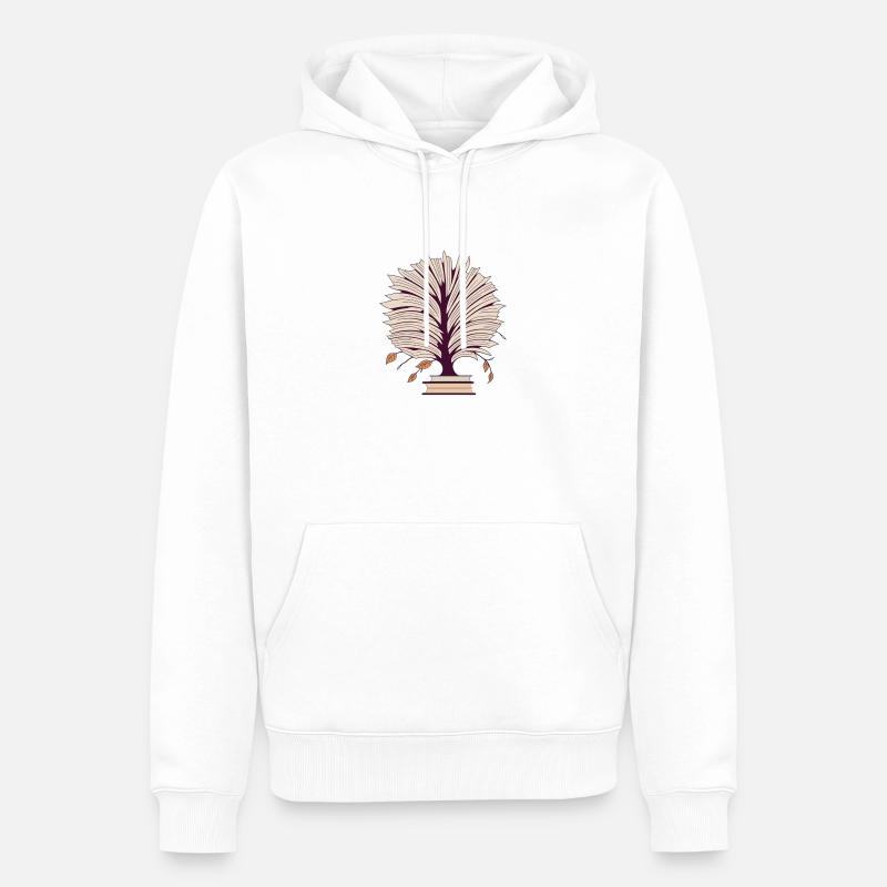 Bücherbaum 2 - Männer Premium Bio Hoodie - Weiß