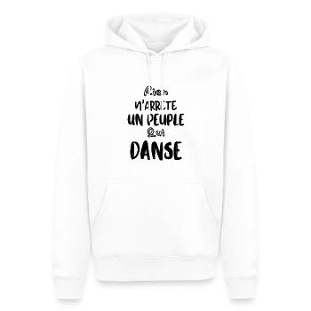 Rien n'arrête un peuple qui danse - Sweat à capuche Premium bio Homme - blanc - Devant - Nico (187cm)