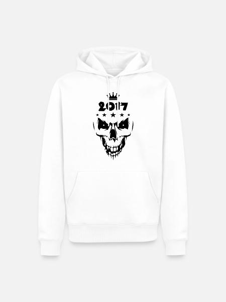 Crâne 2017 - Sweat à capuche Premium bio Homme - blanc