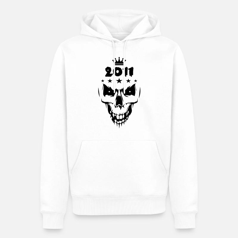 2011 Totenkopf - Männer Premium Bio Hoodie - Weiß