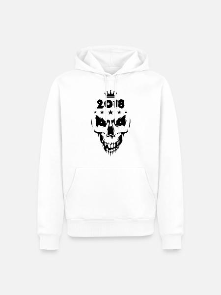 2018 Skull - Men’s Premium Organic Hoodie - white