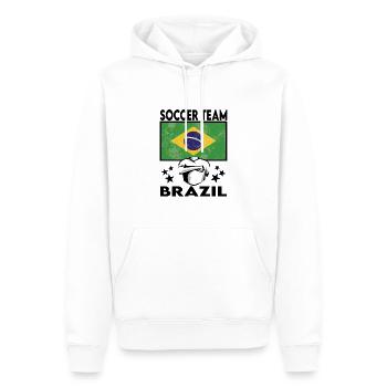 Brazil Soccer Football 2022 WM - Sweat à capuche Premium bio Homme - blanc - Devant - Nico (187cm)