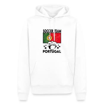 Portugal Soccer Football 2022 WM - Sweat à capuche Premium bio Homme - blanc - Devant - Nico (187cm)