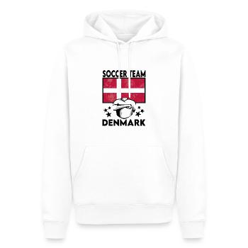 Denmark Soccer Football 2022 WM - Sweat à capuche Premium bio Homme - blanc - Devant - Nico (187cm)