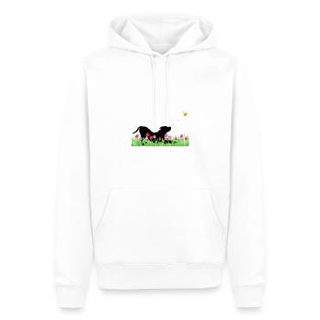 Design de printemps - chien de jeu, prairie, abeille - Sweat à capuche Premium bio Homme - blanc - Devant - Nico (187cm)