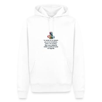 T-shirts Stoïcisme : L'inspiration à portée de soi - Sweat à capuche Premium bio Homme - blanc - Devant - Nico (187cm)