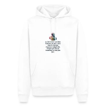 T-shirts Stoïcisme : L'inspiration à portée de soi - Sweat à capuche Premium bio Homme - blanc - Devant - Nico (187cm)