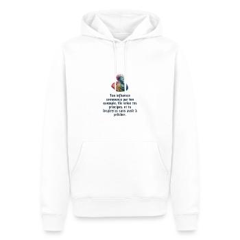 T-shirts Stoïcisme : L'inspiration à portée de soi - Sweat à capuche Premium bio Homme - blanc - Devant - Nico (187cm)