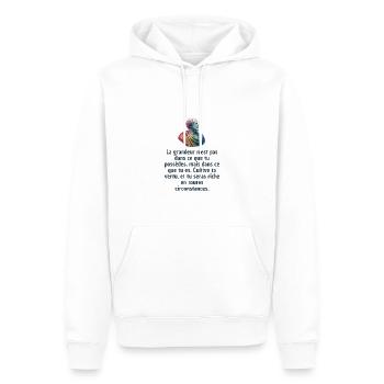 T-shirts Stoïcisme : L'inspiration à portée de soi - Sweat à capuche Premium bio Homme - blanc - Devant - Nico (187cm)