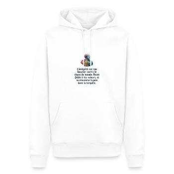 T-shirts Stoïcisme : L'inspiration à portée de soi - Sweat à capuche Premium bio Homme - blanc - Devant - Nico (187cm)