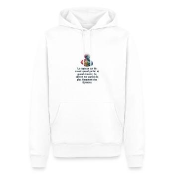 T-shirts Stoïcisme : L'inspiration à portée de soi - Sweat à capuche Premium bio Homme - blanc - Devant - Nico (187cm)