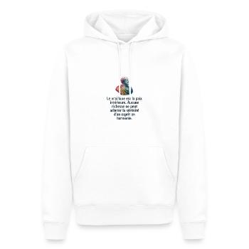 T-shirts Stoïcisme : L'inspiration à portée de soi - Sweat à capuche Premium bio Homme - blanc - Devant - Nico (187cm)