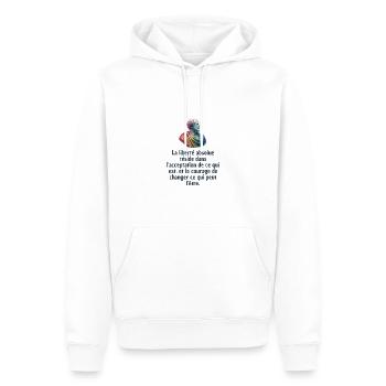 T-shirts Stoïcisme : L'inspiration à portée de soi - Sweat à capuche Premium bio Homme - blanc - Devant - Nico (187cm)
