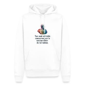 T-shirts Stoïcisme : L'inspiration à portée de soi - Sweat à capuche Premium bio Homme - blanc - Devant - Nico (187cm)