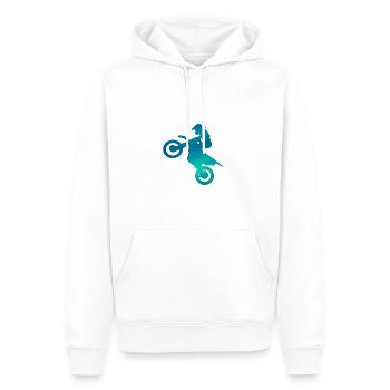 Motorradfahrer Motorrad Silhouette - Männer Premium Bio Hoodie - Weiß - Vorne - Nico (187cm)