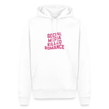 Les médias sociaux ont tué la romance - Sweat à capuche Premium bio Homme - blanc - Devant - Nico (187cm)