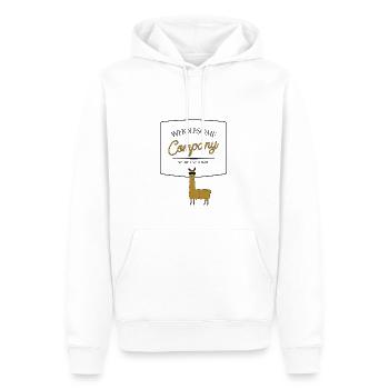 Compagnie Sain Lama - Sweat à capuche Premium bio Homme - blanc - Devant - Nico (187cm)