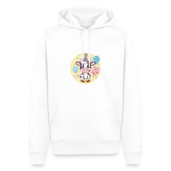 Bande dessinée d’anniversaire de vache - Sweat à capuche Premium bio Homme - blanc - Devant - Nico (187cm)