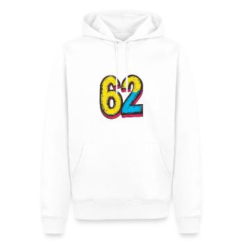 62 Symbole numérique - Sweat à capuche Premium bio Homme - blanc - Devant - Nico (187cm)