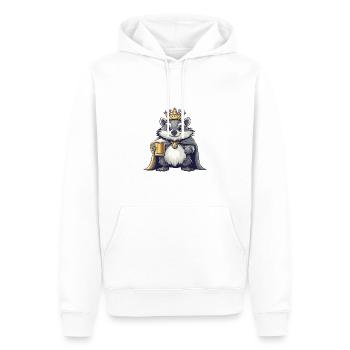 Hérisson Bière Drôle - Sweat à capuche Premium bio Homme - blanc - Devant - Nico (187cm)