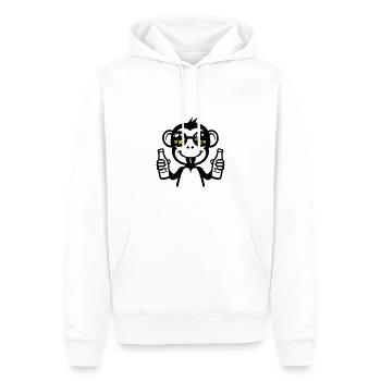 Affe Saufen Lustig Bier - Männer Premium Bio Hoodie - Weiß - Vorne - Nico (187cm)