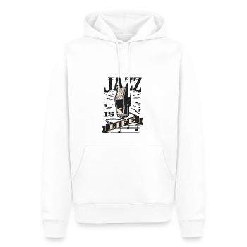 Jazz is Life Vintage Mikrofon Musik Retro Design - Männer Premium Bio Hoodie - Weiß - Vorne - Nico (187cm)
