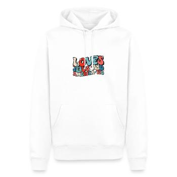 Aime Jésus et l’Amérique trop chrétien motive - Sweat à capuche Premium bio Homme - blanc - Devant - Nico (187cm)