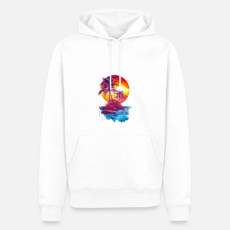 Île de Junge - Sweat à capuche Premium bio Homme - blanc