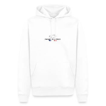 Manger du jambon de france - Sweat à capuche Premium bio Homme - blanc - Devant - Nico (187cm)