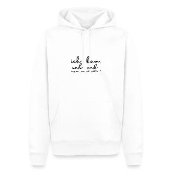 Ich kam, sah und vergaß - Männer Premium Bio Hoodie - Weiß - Vorne - Nico (187cm)