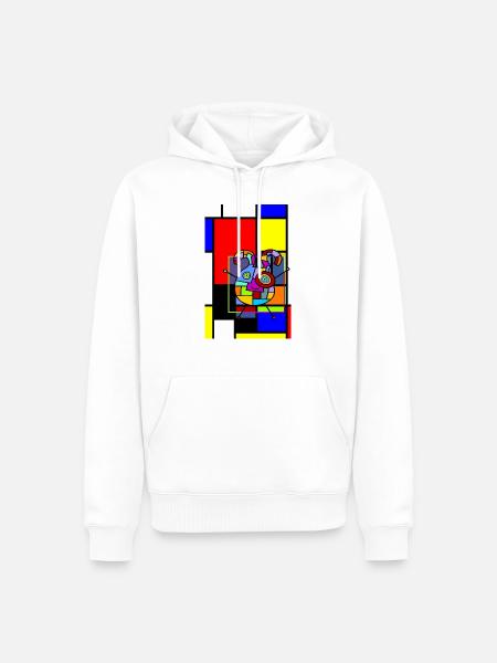 LOVE GEOMETRIC SHAPES - Männer Premium Bio Hoodie - Weiß