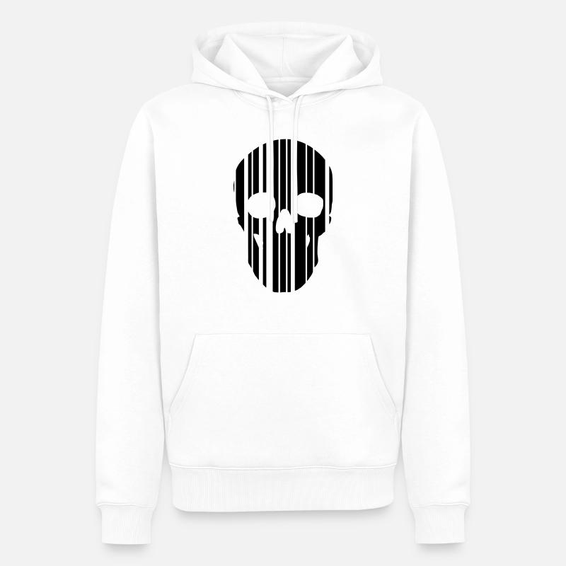 Barcode Schädel - Männer Premium Bio Hoodie - Weiß