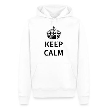 Keep Calm - Men’s Premium Organic Hoodie - white - Front - Nico (187cm)