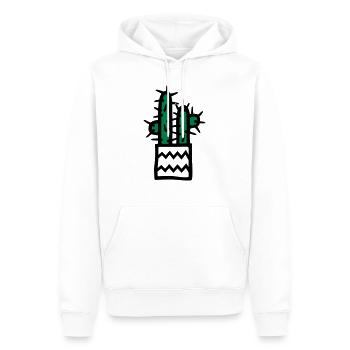 Kaktus im Topf - V2 - Männer Premium Bio Hoodie - Weiß - Vorne - Nico (187cm)