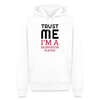 Badminton / Badminton Player / Birdie / Sport - Männer Premium Bio Hoodie - Weiß - Vorne - Nico (187cm)