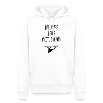 Pilote d'Avion - Humour - Drôle - Blague - Bureau - Sweat à capuche Premium bio Homme - blanc - Devant - Nico (187cm)