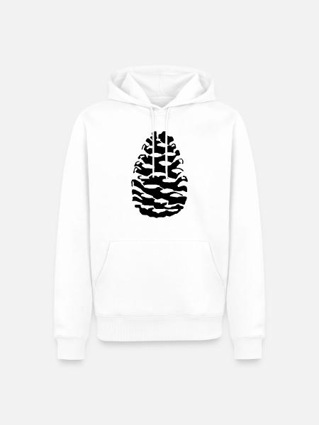 Tannenzapfen Zapfen Pine - Männer Premium Bio Hoodie - Weiß