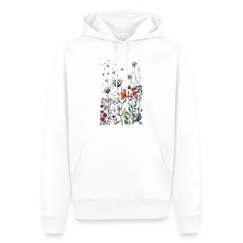 fleurs - Sweat à capuche Premium bio Homme - blanc - Devant - Nico (187cm)