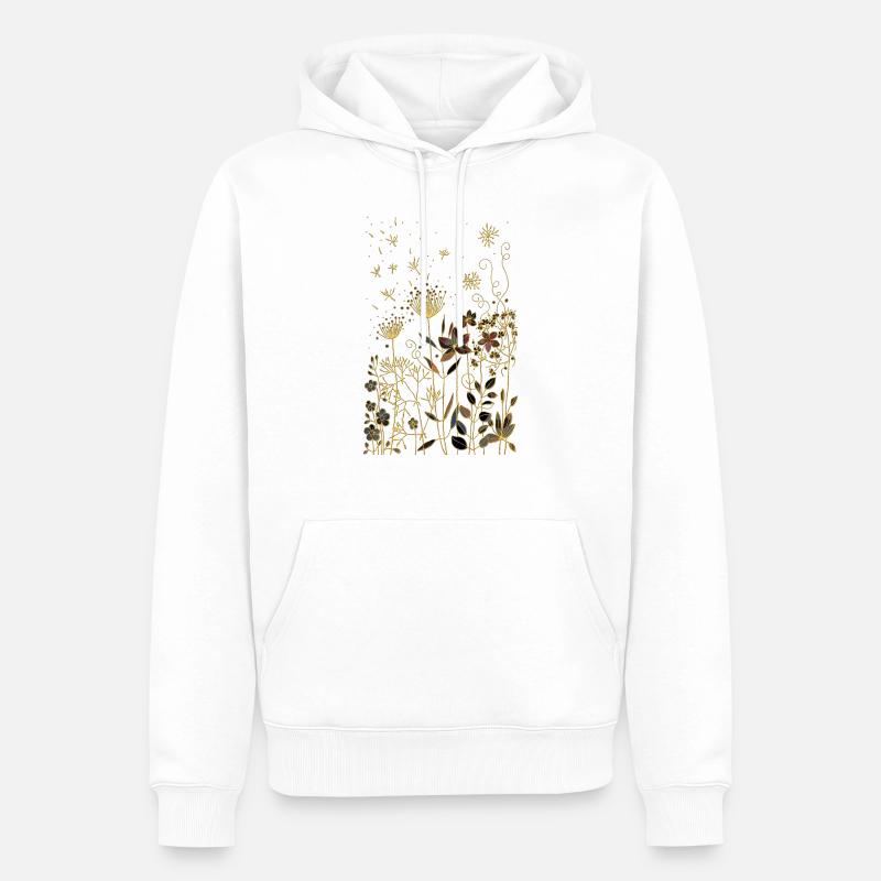 Fleurs - Sweat à capuche Premium bio Homme - blanc