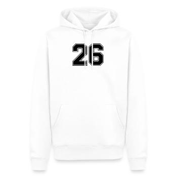 26 nombre de maillots - Sweat à capuche Premium bio Homme - blanc - Devant - Nico (187cm)