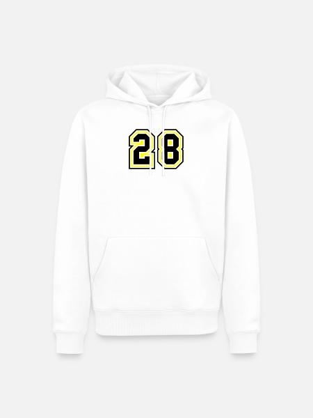 28 Zahl symbol - Männer Premium Bio Hoodie - Weiß