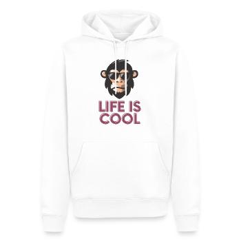 life is cool - Sweat à capuche Premium bio Homme - blanc - Devant - Nico (187cm)