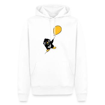 Luftballon Pinguin fliegt weg - Männer Premium Bio Hoodie - Weiß - Vorne - Nico (187cm)