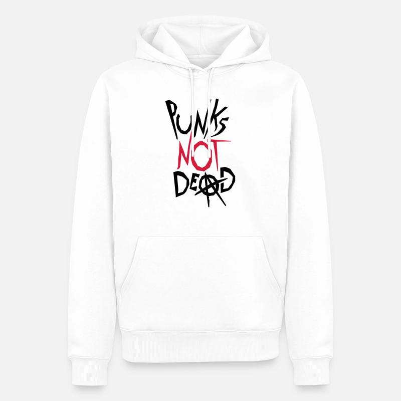 punks not dead Zitat - Männer Premium Bio Hoodie - Weiß