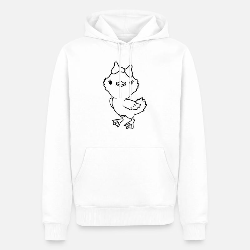 Mädchen süßes Chick Schleife - Männer Premium Bio Hoodie - Weiß