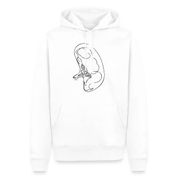 Art au trait pancréatique - Minimaliste - Sweat à capuche Premium bio Homme - blanc - Devant - Nico (187cm)