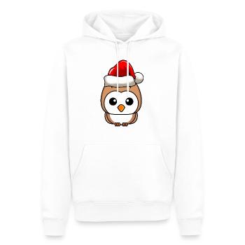Eule Weihnachten Comic - Männer Premium Bio Hoodie - Weiß - Vorne - Nico (187cm)